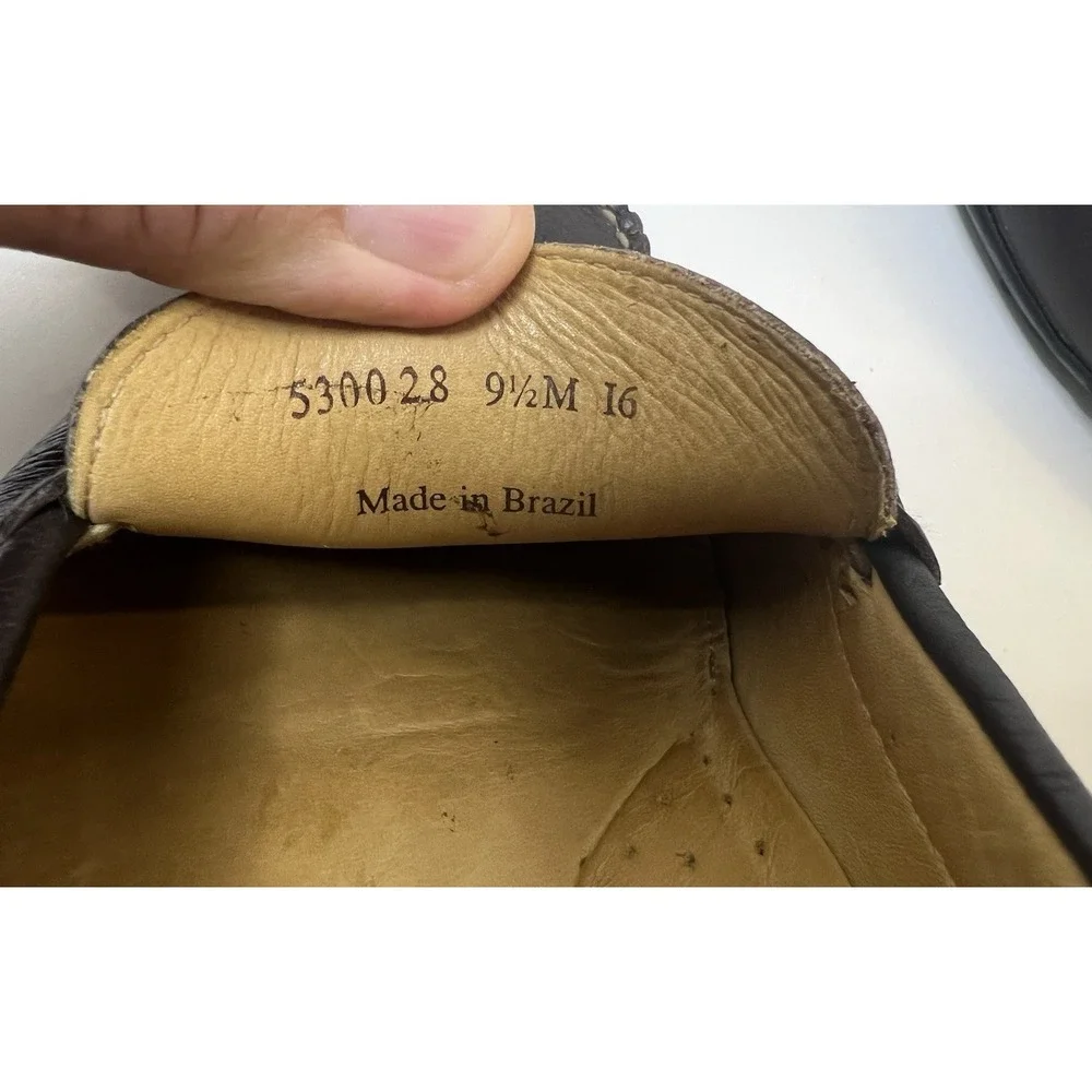 9 1/2 M Martin Dingman Driver Loafer Moccasin Bill Leather Penny Loafer Brazil
